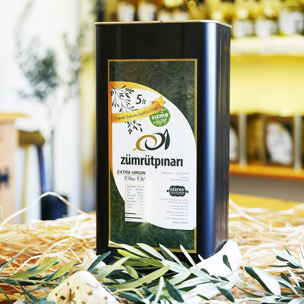 Özel Üretim Erken Hasat Soğuk Sıkım Zeytinyağı 5 Lt - Teneke