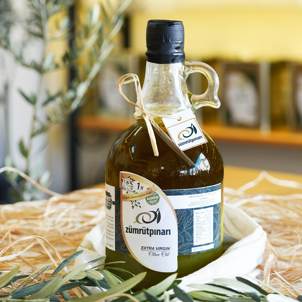 Özel Üretim Erken Hasat Soğuk Sıkım Zeytinyağı 1 Lt - Cam Şişe