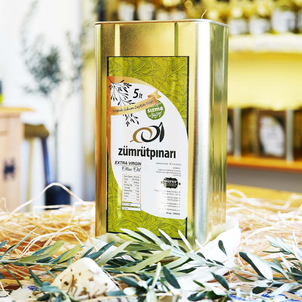 Natürel Sızma Olgun Hasat Zeytinyağı – Yemekler İçin | 5 Lt Teneke