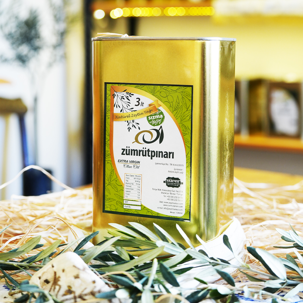 Natürel Sızma Olgun Hasat Zeytinyağı – Yemekler İçin | 3 Lt Teneke