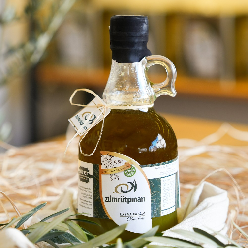 Özel Üretim Erken Hasat Soğuk Sıkım Zeytinyağı 0.5 Lt - Cam Şişe